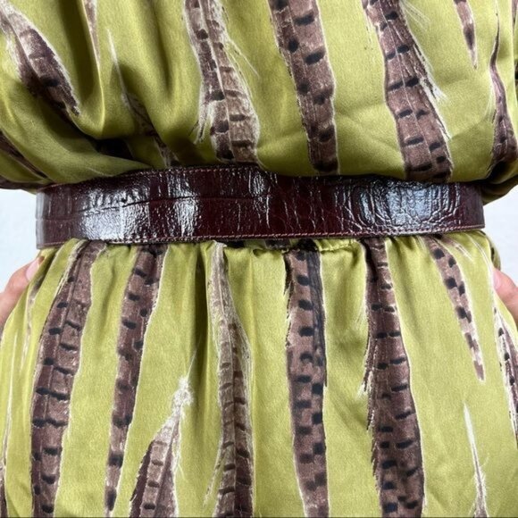 Brighton Leather Croc Embossed Silver Engraved Leather Belt main image 14